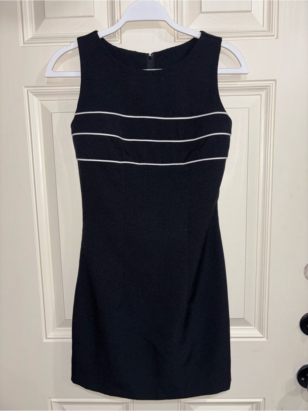 I.N. San Francisco Black Mini Dress with White Piping